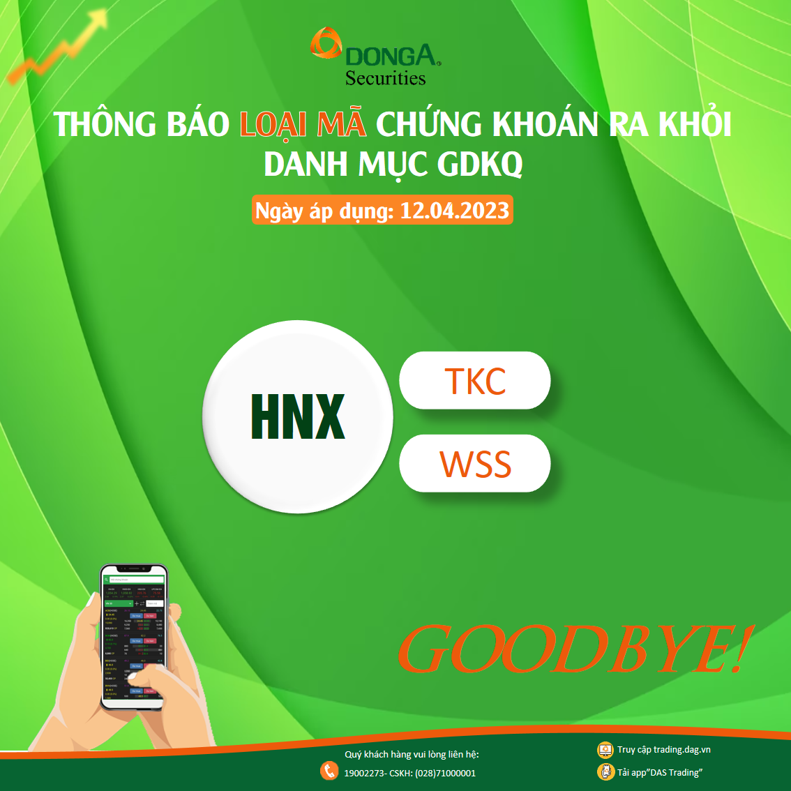 THÔNG BÁO LOẠI CÁC MÃ CHỨNG KHOÁN KHỎI DANH MỤC GDKQ CỦA HSX